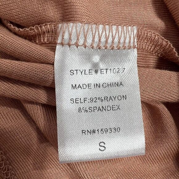 Heyson Embroidered Oversize Shirt Small Terra-Cotta Henley Short Sleeve Boutique - Picture 7 of 10